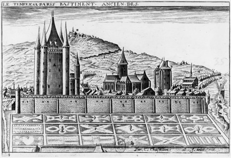 Paris. L'enclos du Temple. Gravure de Briot.