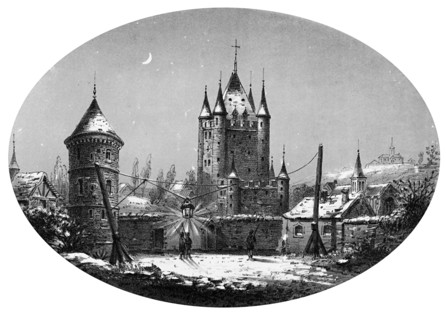 The Temple the night.  Lithograph of XIXe century.