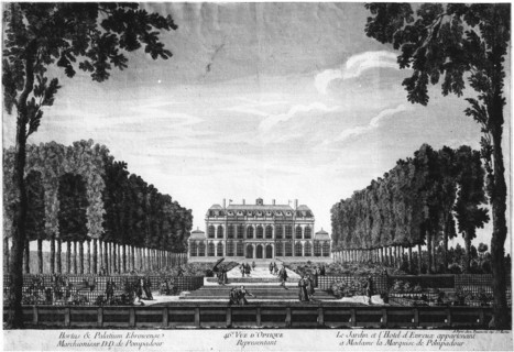 Paris. L'Hôtel d'Evreux, futur Elysée, . Vue d'optique.