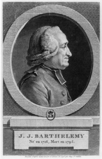 L'abbé Barthélémy (1716-1795). Gravure de Saint-Aubin.