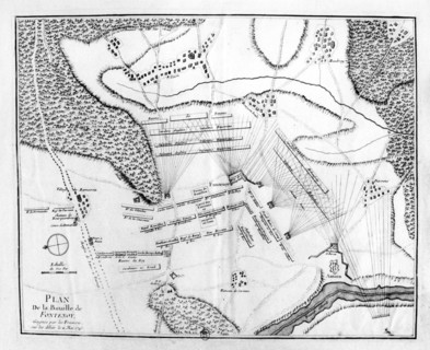 Mai 1745. Plan de la bataille de Fontenoy.