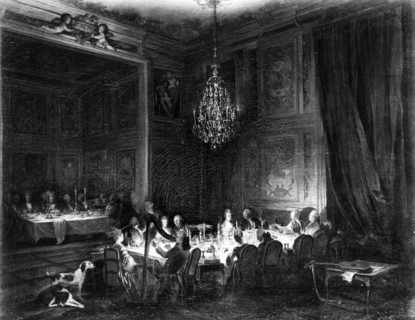 Le souper du Prince de Conti au Temple. Tableau de Ollivier.