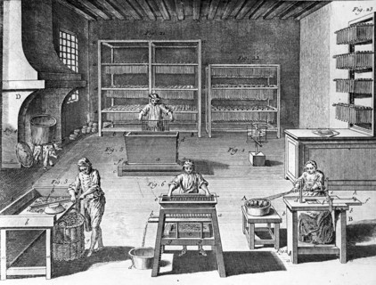 Illustration of the Encyclopaedia.  The manufacture of candles.