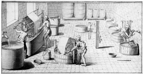 Workshop of dyeing.  Encyclopaedia of Diderot and D' Alembert.