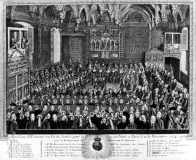 Le roi Louis XVI tenant son lit de Justice pour la première fois