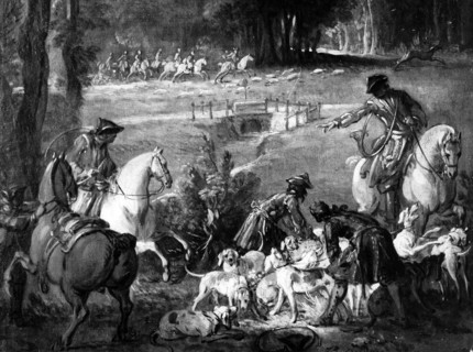 Scène de chasse à courre.