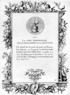 Allégorie pour le rétablissement de la santé du Roi. 1721