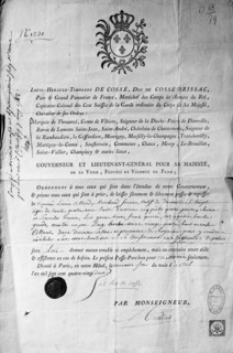 Fiche d'identité et laissez-passer ; 1782