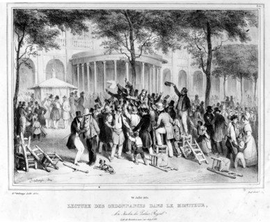 Workmen and middle-class man with the Palate-Royal.1830