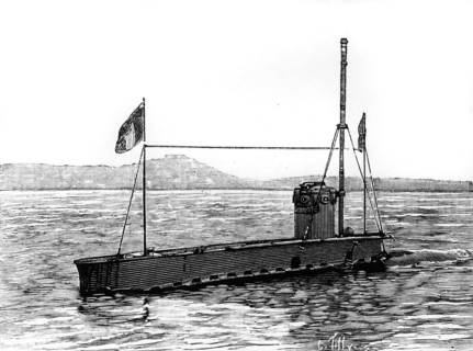 Le " Gymnote " de Dupuy de Lôme (1816-1885).
