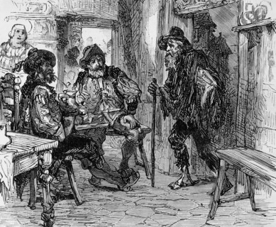 Inside a tavern.