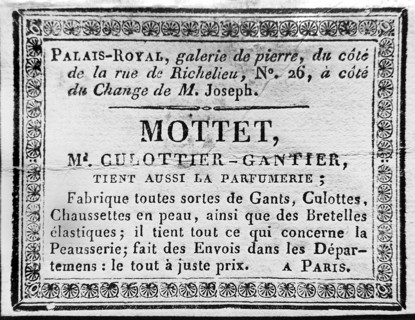 First Empire, Master trouser maker and perfumer