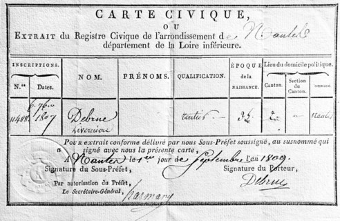Premier Empire. Carte civique.