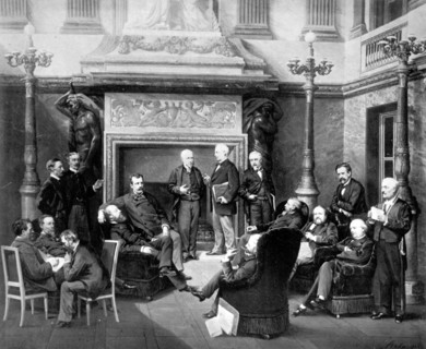 Septembre 1876. Fumoir de l'Assemblée nationale à Versailles.