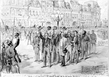 Le Gouvernement passe en revue les gardes nationaux ; 1871