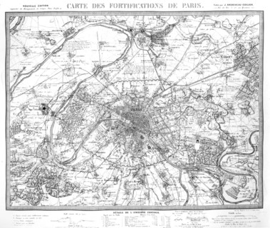 1841.  Chart of the fortifications of Paris.