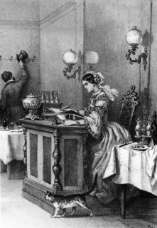 Paris. 1830. Restaurant. La caissière.