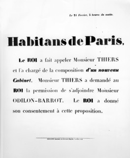 Louis-Philippe asks Thiers to form a new Cabinet.