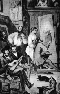 Gerard de Nerval in the workshop of a Parisian painter.