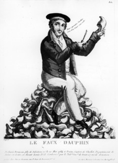 Affaire des faux Dauphins. Mathurin Bruneau le sabotier. Caricature.