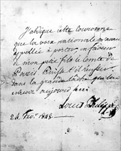 Act of abdication of King Louis-Philippe
