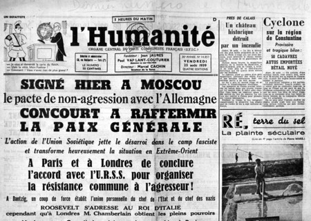 Signature du Pacte de non-agression entre l'Allemagne et l'U.R.S.S..