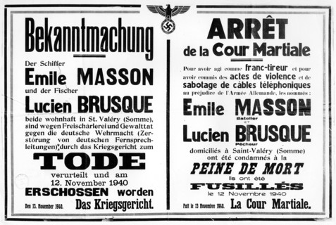 German occupation.  1940.  Reprisals