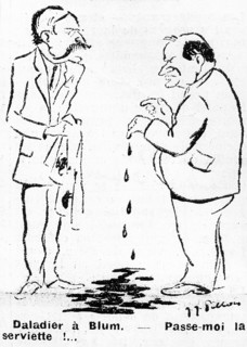 La Victoire. 8 février 1934. Après les émeutes. Daladier et Blum.