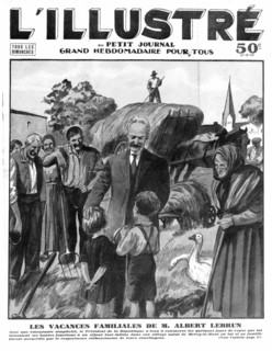 Années 30. Albert Lebrun, président de la République, à la campagne.