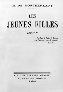 Montherlant.  Cover of " the Girls ".