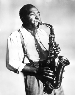 Charlie Parker with the saxophone (1920-1955).