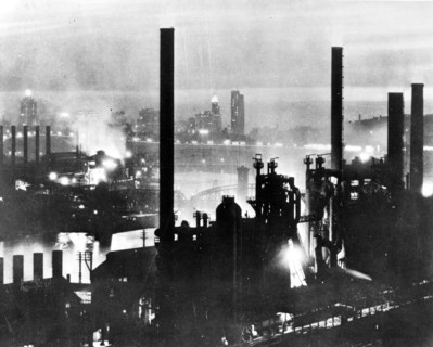 The United States.  Pittsburgh.  Night sight of the steel-works
