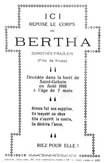 Lampoon August 1918.  Here the body of Bertha (the gun) rests