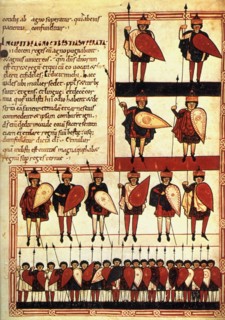 Manuscrit, hommes d'armes (XIe siècle)