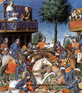 Charles VIII receiving a copy from Lancelot (1470-1498)