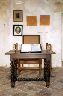 Tower of Michel de Montaigne, library, armchair and work table