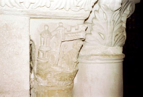 Bishop, capital of the St. Denis basilica crypt