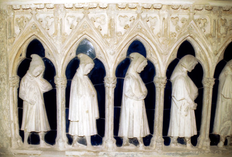 Detail of a grave in the St. Denis basilica. Bas relief.