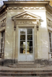 Versailles, the Belvedere pavilion. A door of the Belvedere terrace opening onto the "Enchanted River".
