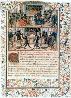 Manuscrit français (1460-70). Charte des règles de tournois