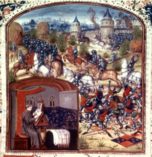 Jean Froissart écrivant ses Chroniques.