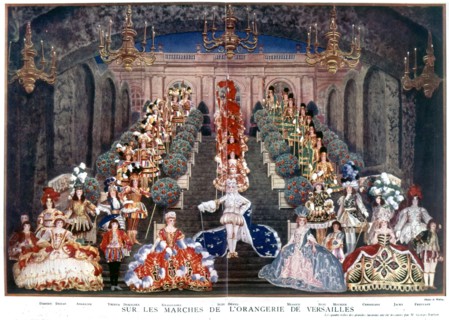 Theater.  On the steps of the Orangery of Versailles.