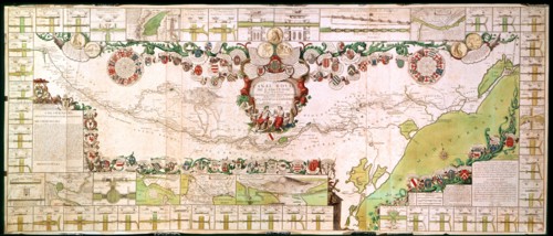 1697. Carte du canal du Midi par Riquet.