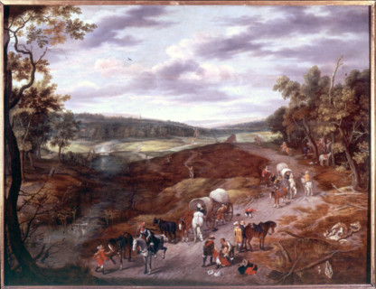 Attack of highwaymen. French School, 17thC.