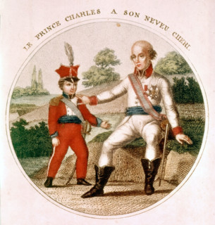 Napoléon II, duc Reichstadt, à Vienne, avec un de ses oncles.
