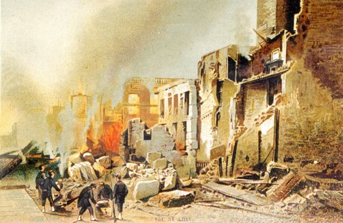 Setting fire to public monuments during the Commune