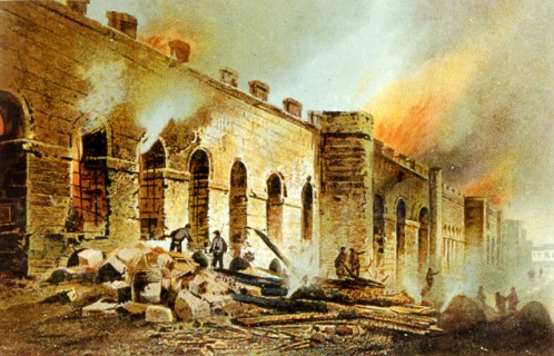 Setting fire to public monuments during the Commune