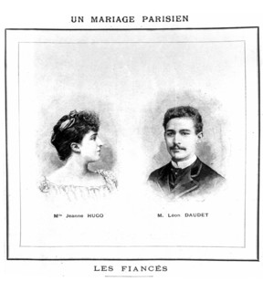 Annonce du mariage de Jeanne Hugo, petite-fille de VIctor Hugo, avec Léon Daudet