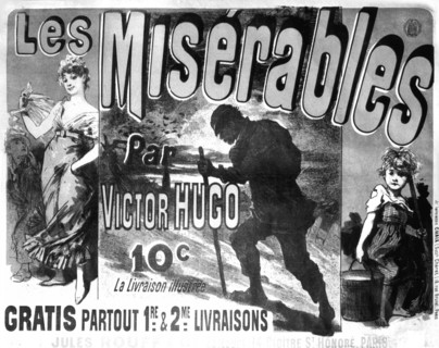 Affiche de Chéret pour la publication des  Misérables