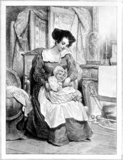 Mme Victor Hugo et Léopoldine vers 1830